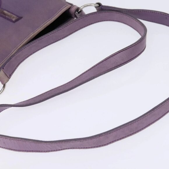 SAINT LAURENT Kahala Shoulder Bag Canvas Purple Silver Auth - Picture 7 of 16